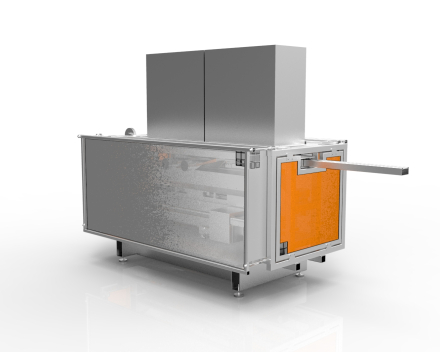 Extrumill, 3-assige CNC-freesmachine voor plastiek profielen vlak na de extruder