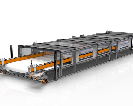 Vertiwave, microgolf van 56.000 watt die in continu een liquide massa doet rijzen tot een vaste massa, best vergelijkbaar met het bakken van een oneindig brood
